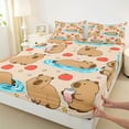 thumbnail image 3 of jejeloiu Brown Capybara Twin Sheet Sets,Capybara Lovers Bedding For Animals Lover 3-Piece, 3 of 7
