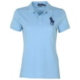 thumbnail image 1 of Polo RL Women's Skinny Polo Big Pony Shirt (Light Blue, Small), 1 of 3