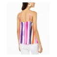 thumbnail image 2 of BAR III Womens Pink Printed Spaghetti Strap V Neck Tank Top XS, 2 of 3