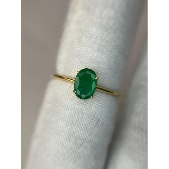 925 Streling Silver Green Colour Green Emerald Gemstone Ring Woman And Mens