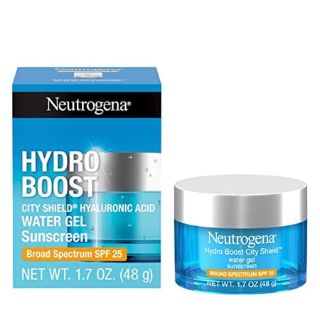 Neutrogena Hydro Boost Face Moisturizer with SPF 25  Hydrating Facial Sunscreen  Oil-Free and Non-Comedogenic Water Gel Face Lotion 1.7 oz