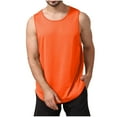 thumbnail image 3 of Saving Sales BiZtdJrK Mens Sleeveless Workout Tops Casual Round Neck Tank Top Fashion Color Block Shirts Gym Running Fitness Athletic Vest Orange L, 3 of 9