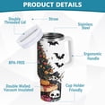 thumbnail image 2 of Yayeee 30oz Stainless Steel Tumbler with Straw and Handle Double-Wall Insulated Travel Water Bottle, Green Halloween Trees, 2 of 8