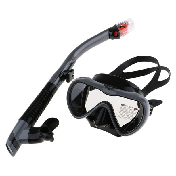 Máscara de snorkel antivaho, resistente a impactos y templada. gris