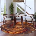 thumbnail image 5 of 6ft Washable Round Rug, Abstract Non-Slip Circle Area Rug for Living Room Bedroom, Swirling Shape Brown Gold Red Marble Texture Modern Indoor Floor Mat for Home Decor, 5 of 9