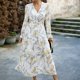 thumbnail image 1 of Vestido de mujer con cintura elástica jersey vestido de retazos elegante elegante largo y fluido Hugtrwg Para estrenar, 1 of 7