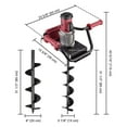 thumbnail image 2 of Yescom 1500W Electric Post Hole Digger Earth Auger Drill 2HP Powerhead 6" 8" Bit Fence, 2 of 11