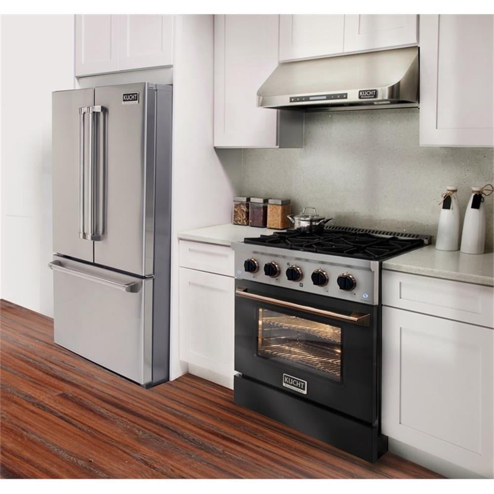 Kucht Professional 30" Stainless Steel Natural Gas Range in Gold/Black/Silver