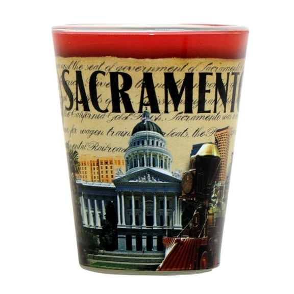 Sacramento California Stamp Design Shot Glass