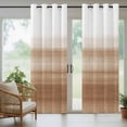 thumbnail image 4 of Brown White Ombre Outdoor Curtains for Patio Waterproof,Windproof Privacy Curtains with Weighted Bottom,Vintage Farmhouse Abstract Striped Outside Drapes for Picnic Garage Yard Cabana 54"x95" 2 Panel, 4 of 8