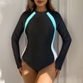 thumbnail image 1 of Swimwears Rash Guards 2 | Women's Long Sleeve Zipper Patchwork Sunscreen Swimsuit Surf Suit Wetsuit, 1 of 7