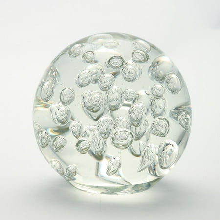 Amber Paperweight - Diamond Star Glass Ball Paperweight