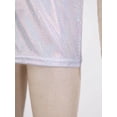 thumbnail image 6 of DPOIS Kids Girls Boys Sparkly Shiny Metallic Short Sleeves Dance Tops Silver 3-4, 6 of 7