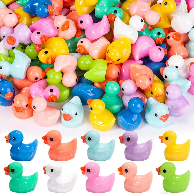 100pcs Mini Resin Ducks Colorful Tiny Ducks Plastic Small Miniature Ducks | UK