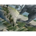 thumbnail image 4 of Ambesonne Animal Quilted Bedspread Set 3 Pcs, Wild Suchomimus Dinosaur, King Size, Blue Green Grey, 4 of 5