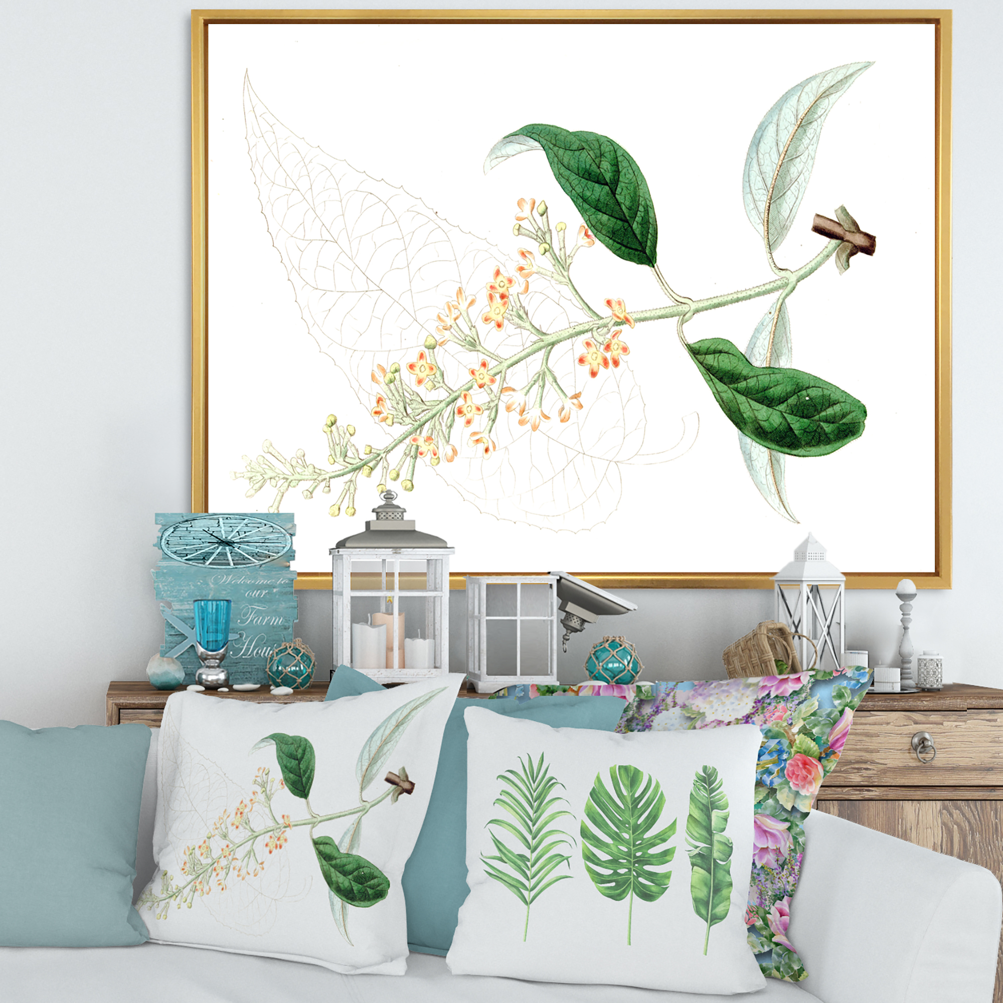 Designart 'Ancient Plant Life XXVII' Traditional Framed Canvas Wall Art Print