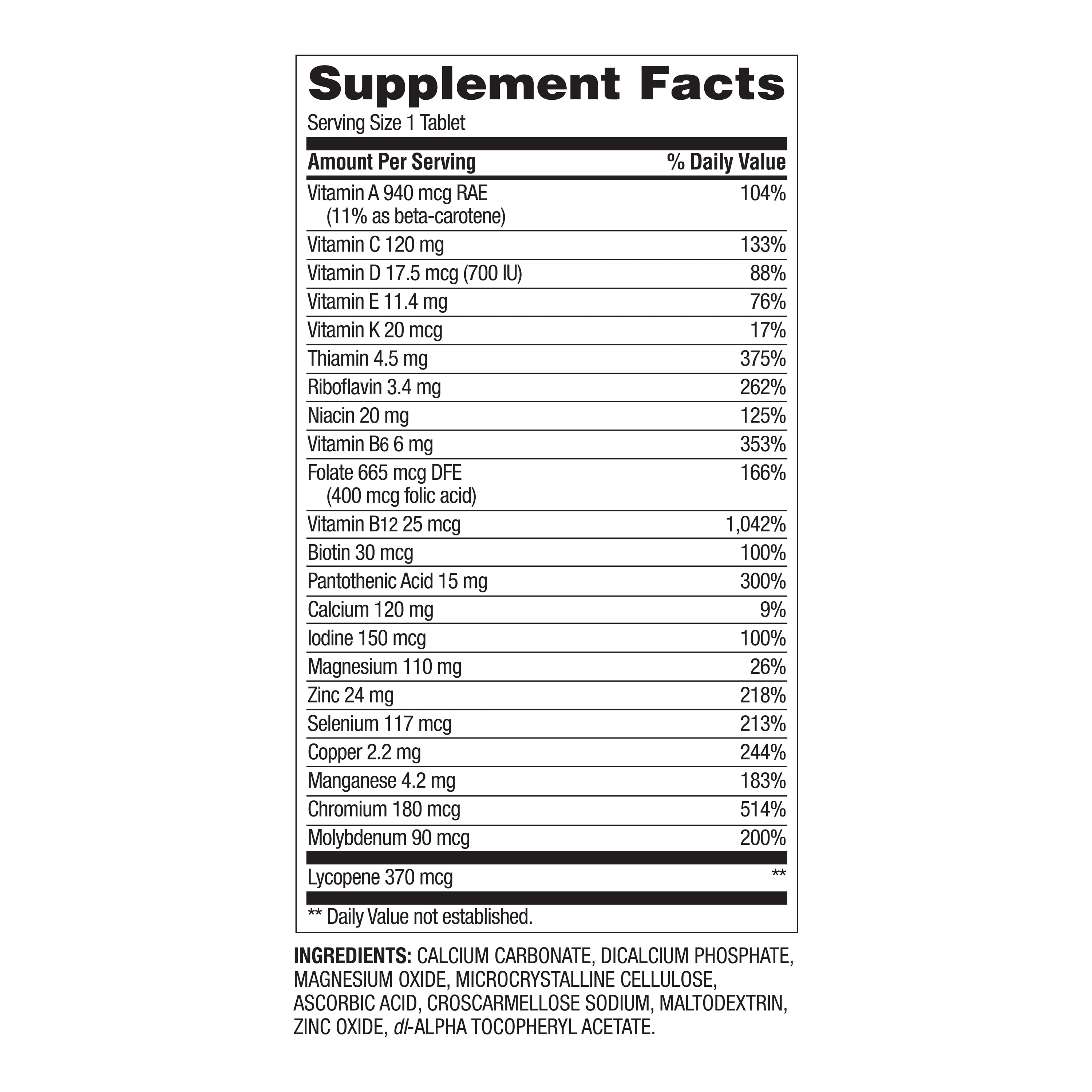 (2 pack) Equate One Daily Men's 50+ Multivitamin/Multimineral Supplement Tablets, 200 Count, Compare to One a Day® Men's 50+ Multi
