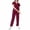 Wine, variant on Minjewel Women's V-Neck Short Sleeve Scrubs for Women Set with Pockets, Durable & Comfortable Scrub Set for Hospital & Caregiving Duty,Black L
