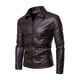thumbnail image 1 of Chaqueta de cuero para hombre, chaqueta de cuero PU lavada para motocicleta, chaqueta de cuero fina con solapa para hombre, procesamiento para hombre, 1 of 6