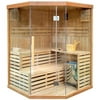 ALEKO SA3CMUR Canadian Hemlock Wood Indoor Wet Dry Sauna, 4.5 kW Harvia KIP Heater, 4 Person