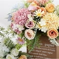 thumbnail image 3 of 1PC Artificial Flowers Outdoor UV Resistant Fake Flowers Hydrangea Rose Flowers Heads Artificial Fake Silk Greenery Plants with Stems Mother's Day Christmas Home Wedding Decorations, 3 of 4