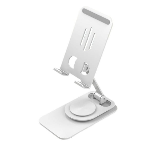 Soporte para teléfono móvil con ángulo de altura totalmente ajustable para tableta, escritorio y todos los teléfonos. Blanco