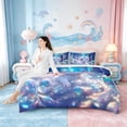 thumbnail image 4 of Manfei Cartoon Axolotl Bed in a Bag King Size,Magic Animal Bed Set,Glitter Print Bedding King Size,Breathable Room Decorative Reversible,7 Pieces, 4 of 8