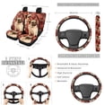 thumbnail image 2 of Yuyamidu Cute Pug Car Interior Accessories Full Set Car Seat Covers Steering Wheel Cover Seat Belt Cover Trash Bag Red Rose Rearview Mirror Cover Coasters Lipstick Holder 13 PCS Auto Decor, 2 of 5