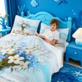 thumbnail image 3 of meiyoeat Beach Floral Vase Bed Sheets For Boys,Shell Print Full Size Sheets,4pcs,1 Flat Sheet,1 Fitted Sheet and 2 Pillowcases, 3 of 6