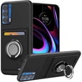 thumbnail image 1 of wonima11 Compatible with Motorola Moto Edge 2021 / Edge 5G UW Phone Case with Card Holder & Ring Stand case for Motorola Moto Edge 2021 / Edge 5G UW Cover - Black, 1 of 1