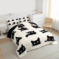 thumbnail image 3 of Homewish Kids Children Kawaii Cats Bedding Comforter Set 2pcs,Black Wheat Twin Comforter Sets Microfiber,Cartoon Animal Pet Breathable Bedding Set,Microfiber Bedroom Decor,Reversible, 3 of 8