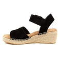 thumbnail image 4 of YDN Women Comfortable Open Round Toe Sandals Slingback Wedge Platform Low Heels Buckle Daily Outfit Dressy Shoes Size 7 Black, 4 of 4