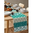 thumbnail image 6 of Boho Table Runners 72 inches Long Farmhouse Western Wedding/Coffee Table Runner Stripes Floral Bohemian Kitchen Dinning Table Linen Cloth for Party Indoor Outdoor Decor, Teal Green Aqua, 6 of 6