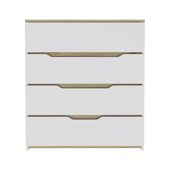 Newboti Furniture Lynbrook 4-Drawer Dresser White and Light Oak 25980