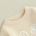 thumbnail image 4 of Okbabeha Toddler Baby Girl Boy Halloween Sweater/Romper Knit Chunky Ghost Sweaters Oversized Onesie Cute Winter Clothes, 4 of 7