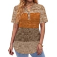 thumbnail image 3 of Fantaslook V Neck Henley Blouses for Women Dressy Casual Tops Summer Short Sleeve Shirts Fashion Clothes, 3 of 9