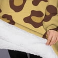 thumbnail image 3 of Oversized Wearable Blanket Hoodie,Yellow and Brown Of Leopard Print Sherpa Blanket Hoodie with Super Pockets,Super Warm Fuzzy Pullover for Women & Men, 3 of 6