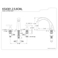 thumbnail image 4 of Kingston Brass KS4368CML Two Handle Roman Tub Filler, 4 of 4