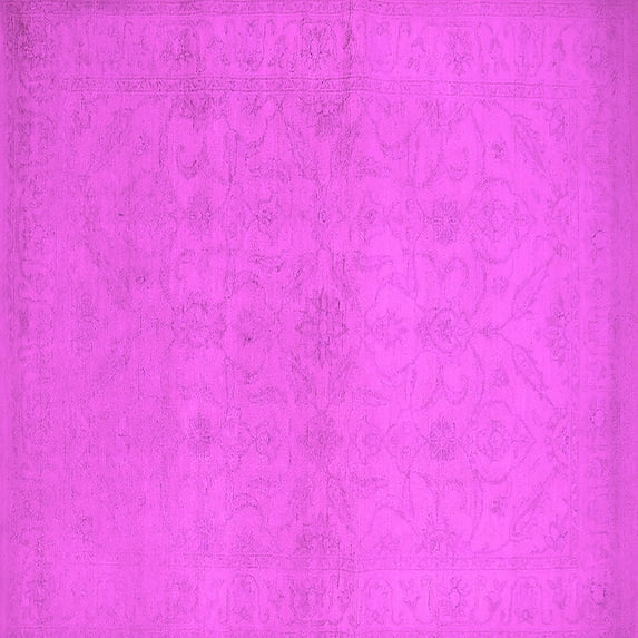 Ahgly Company Indoor Square Oriental Pink Industrial Area Rugs, 6' Square