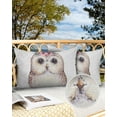 thumbnail image 2 of Cute Owl Wearing Pink Flowers Outdoor Pillow Covers Set of 2, Decorative Waterproof Throw Pillow Case, Watercolor Animal Cotton Linen Soft Cozy Cushion Pillowcases, 2 of 6