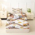 thumbnail image 4 of Manfei Boys Train Twin Sheets,Yellow Clouds Pattern Bedding,3pcs,1 Fitted Sheet and 1 Pillowcase, 4 of 6
