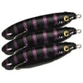 thumbnail image 1 of Señuelos de pesca en forma de gusano - 3 unidades en color negro con rayas moradas, material de caucho de silicona resistente, 1 of 6