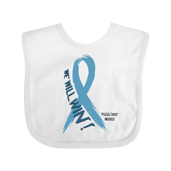 Inktastic We Will Win Against Prostate Cancer Ribbon Boys or Girls Baby Bib