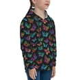 thumbnail image 3 of Salouo Multicolored Butterflies Pattern Hoodie Sweatshirt for Youth, Fall Pullover Hoodie Sweatshirt Long-Sleeve Pullover Hooded Sweatshirt-Small, 3 of 6