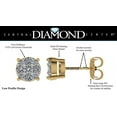 thumbnail image 3 of Central Diamond Center 9 Stone Lab Created CVD Diamond Cluster Stud Earrings - 5.8mm 3/8ctw - Solid 14K Yellow Gold, 3 of 7