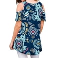 thumbnail image 2 of JustVH Womens Cold Shoulder Soild Color Casual Tunic Blouse Tops, 2 of 4