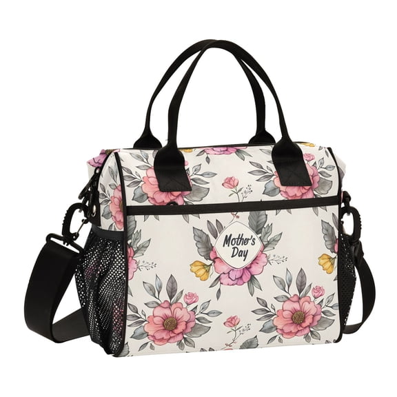 Flowers Mother's Day Cooler Bag Lunch Bag Soft Cooler Cooling Tote Insulated Lunch Box for Adult Men Women