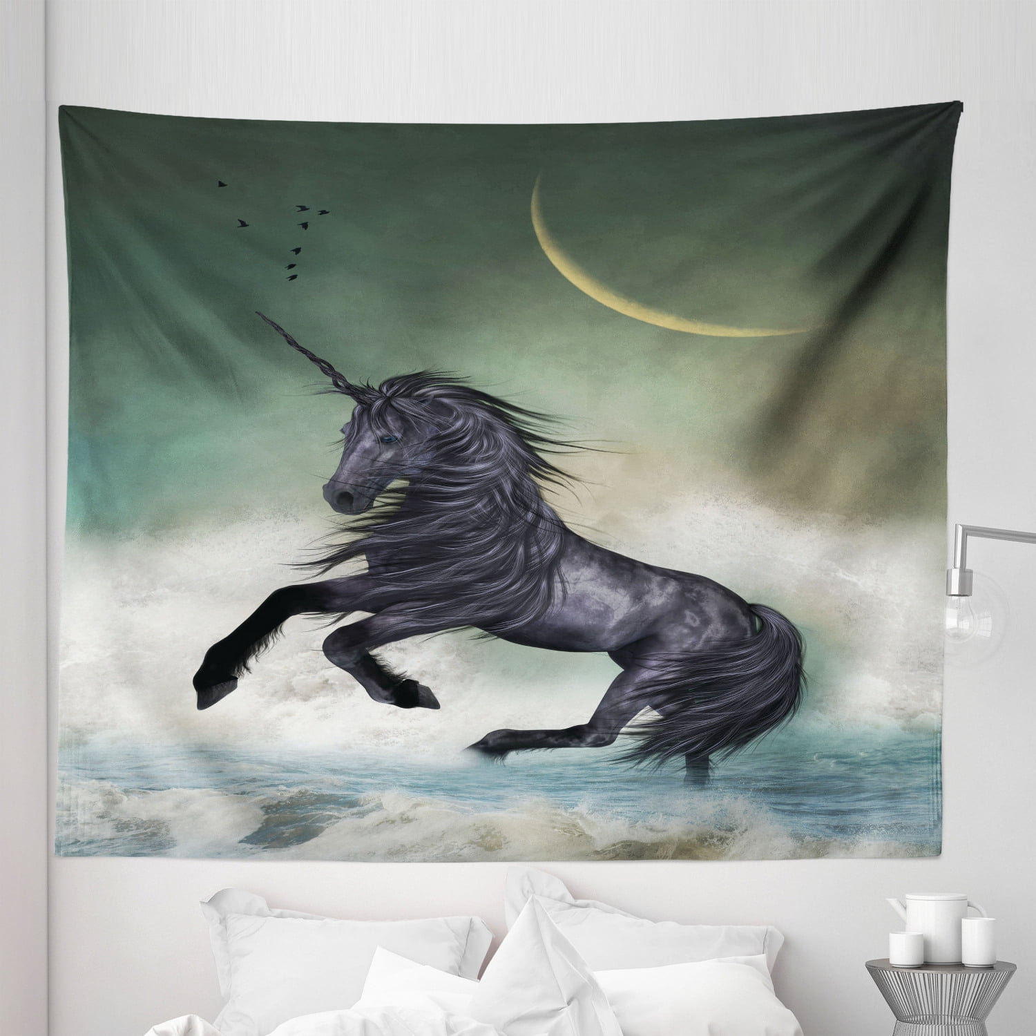 Fantasy Unicorn Home Tapestry Living Room Bedroom Dorm Art Decor Wall Hanging 