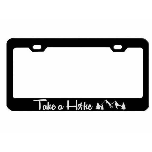 Take a Hike Mountain Adventure Design License Plate Frame for Women/Men/Car Accessories License Plate Covers & Frames
