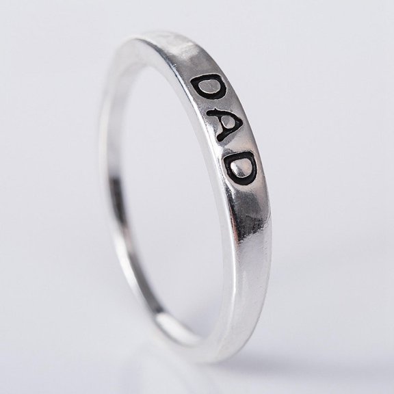 Unisex Mom Dad Alloy Silver Plated Ring